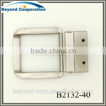 39mm Matt Nickel Burnished Screw Fixed Rotating Belt Buckle for Man photo-3