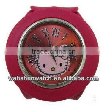 Fashion 2013 cat kitty Silicone slap watch