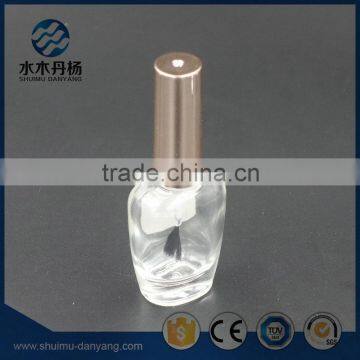 Flat Clear Cap With Brush Glass Nail Polish Bottle photo-3