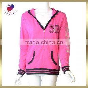 cheap hoodies wholesale logo printed hot pink fashion for women