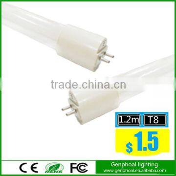 Hot selling $1.5 led tube8 led glass 18w 1200mm t8 led tube