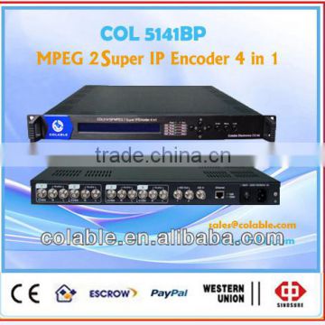 COL5141BP MPEG2 ip streaming encoder 4 in1,av to ip encoder