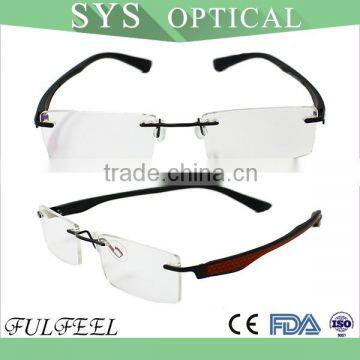 Cheap wholesale rectangle rimless optical frame