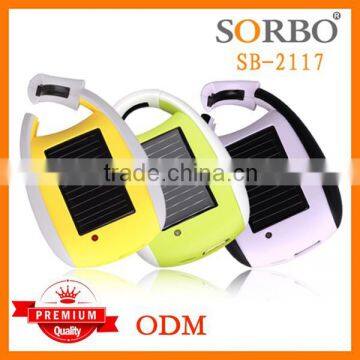 SORBO Cheap Promotional Consumer Electronic Emergency Power Bank for Cell Phone,Solar Powered LED Flashlight with Mobile Charger