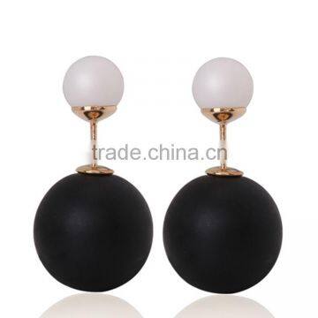 <<<2015 Fashion Pearl Stud Earrings Cheapest Double Side Pearl Stud Earrings Big Pearl Earrings For Women/ photo-3