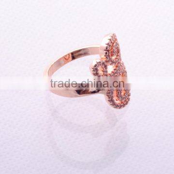 New Design Sale Top Rose Gold Plated Flower Crystal Rings for Women//