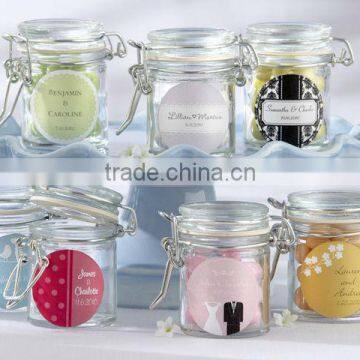 mini clear glass jar with sealed lid