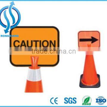 Cone topper sign for traffic cone