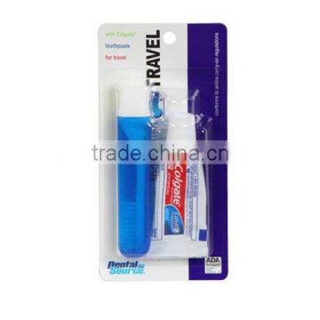 portable hygiene promotional travel toothbrush with toothpaste set