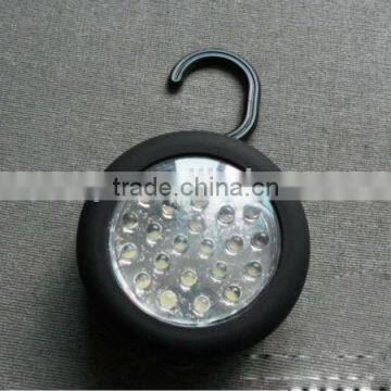 Round magnetic work light 24 LED with hook for car fix