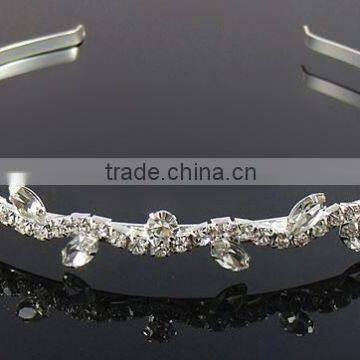 Bridal Bridesmaid Crystal Rhinestone Headband Silver Tiara Wedding Crown Prom