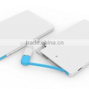 ultra thin credit card power bank 2600mah