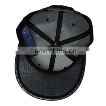 Design Your Own Black Faux Leather Snapback Cap Hat photo-3