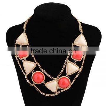 2015 Latest Design Big Ruby Stone Necklace Chunky Necklace for Women
