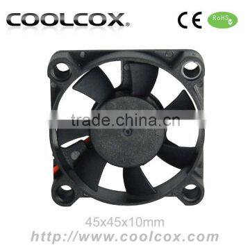 CoolCox 45x45x10mm DC Axial Fan 40mm,4510 5V/12V/24V exhaust fan,dc brushless fan 12v,dc 24v brushless fan