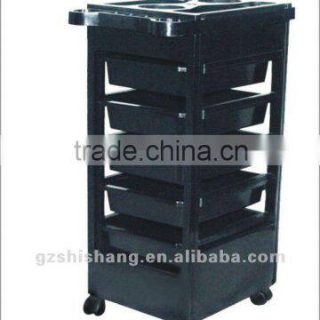 Black hair salon trolley plastic A116