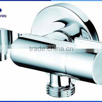 Brass angle valve with holder chrome plating for shattaf