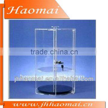 2011 new acrylic display box round,clear acrylic display box with lock,counter display box,merchandising display box