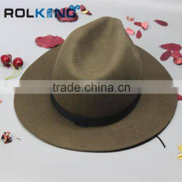 leather wool felt top hat