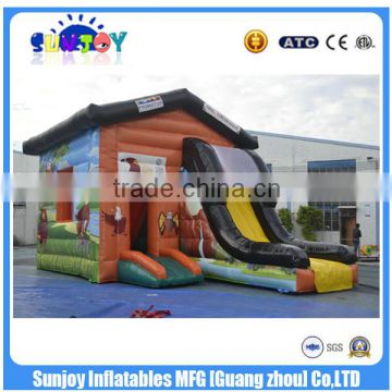 SUNJOY high quality inflatable combo castle inflatable castle slide for sale