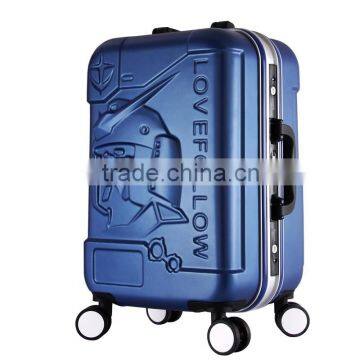 lovefollow 2015 new style Transformers 3D shell ABS aluminum frame trolley luggage suitcase