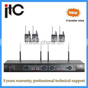 UHF FM 4-channel cheap mini wireless hidden microphone for teachers