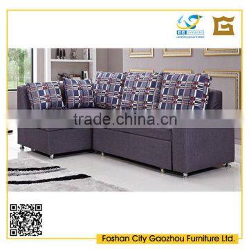 Unique fabric pull out sofa bed design transformer bed with storage