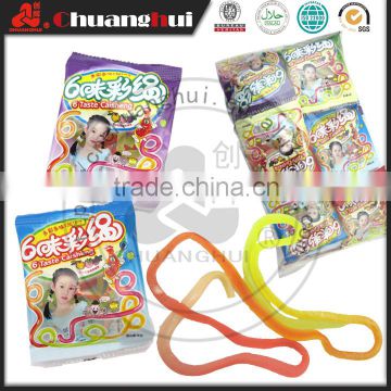 6 Flavours Color China Gummy Candy Rope