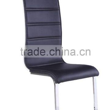 Sled shape metal upholstered dining chair