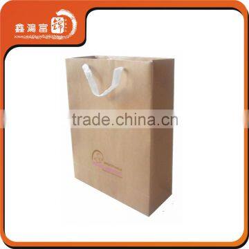 Cheap printed custom made brown shopping paper bag