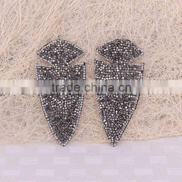 Big Size Pave Crystal Rhinestone Arrow Pendant, Druzy Stones For Jewelry Making