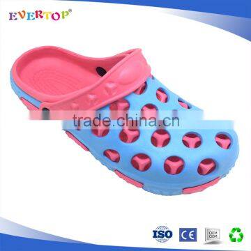 Cute with comfortable double color ladies eva flat garden clogs