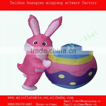 Airblown inflatabel easter bunny with paint eggshell