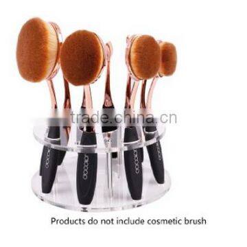 Oval Makeup Brush Holder 10 Hole Drying Rack Organizer Cosmetic Shelf Tool (BS-B-0264)