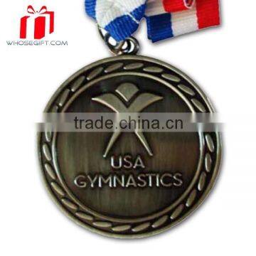 olympic metal medal with ribbon