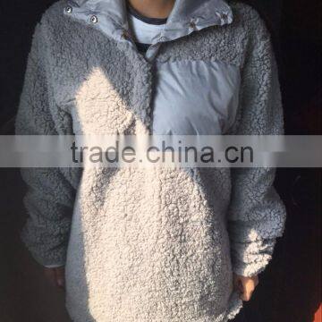 Wholesale Monogrammed Ladies Sherpa Button Pullover