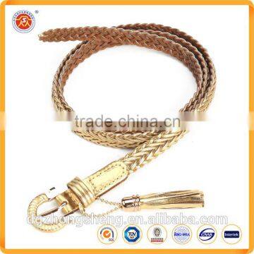 Best Selling 100% Warranty Customized Logo Women And Men Leather Weave Belt