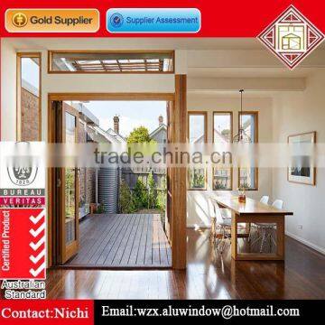 Wooden Color Aluminum Opening Casements Doors