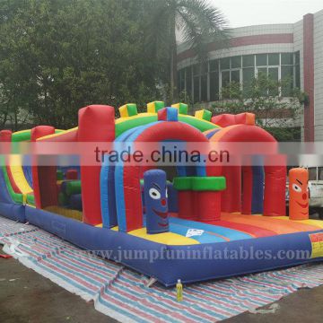 Indoor Obstacle Course 14m long Inflatable air obstacle house rental kids toys