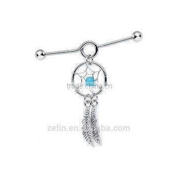 Fashion dream catcher industrial barbell piercing body jewelry