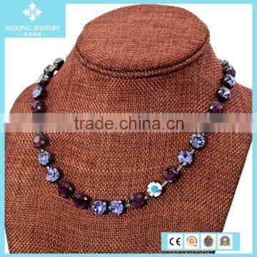 Amethyst Design Chain Silver Necklace