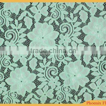 high quality green lace fabric for garments