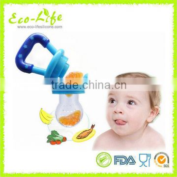 1pc BPA Free Soft Silicone Baby Teether Infant Fruits And Vegetables Bite Bags with PP Handle