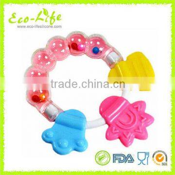 BPA Free Silicone Baby Teether, Infant Training Tooth Massager Bell Toys for Biting photo-3