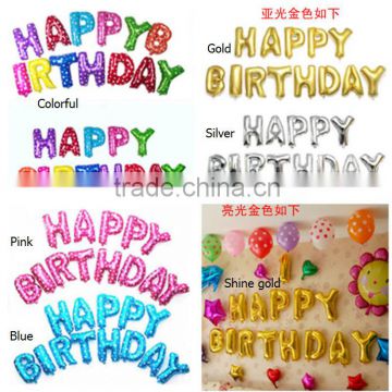 16/32/40inches party balloons helium marriage decoration gold/silver/ pink/blue letter print/alphabet balloon birthday balloons