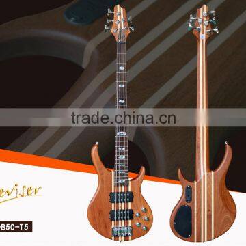 Guitar factory characteristic solid connection sapele+maple 5 strings electric bass