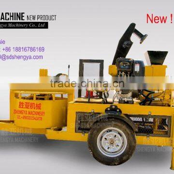 SY1-20 movable baking-free interlocking brick machine with a concrete mixer small scale industries in india images