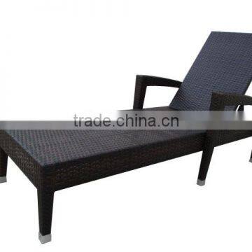 outdoor garden aluminum plastic rattan sun lounger