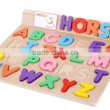 English Alphabet Board Wood Toys Wooden Toys Jigsaw Puzzle 3d Education Preschool Toys For Children photo-2