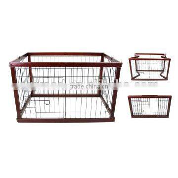 foldable wooden pet dog cage with a door